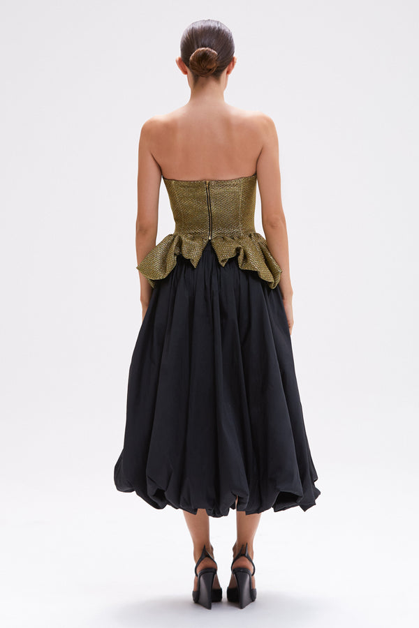 Patbo TAFFETA BLOOM BUBBLE MIDI SKIRT