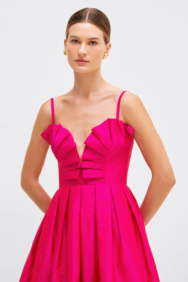 Patbo TAFFETA BLOOM MIDI DRESS