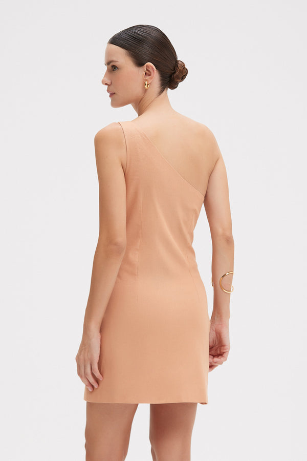 Patbo TROPIC LINEN ONE SHOULDER MINI DRESS