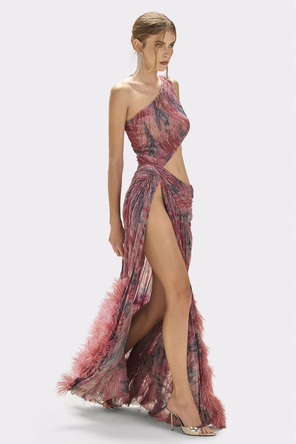 Patbo TWIST FEATHER GOWN