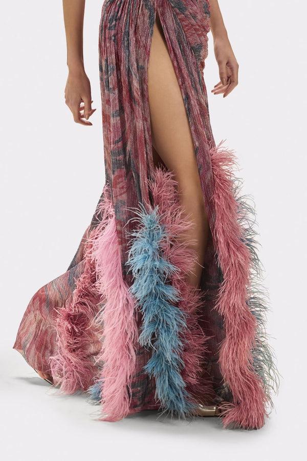 Patbo TWIST FEATHER GOWN
