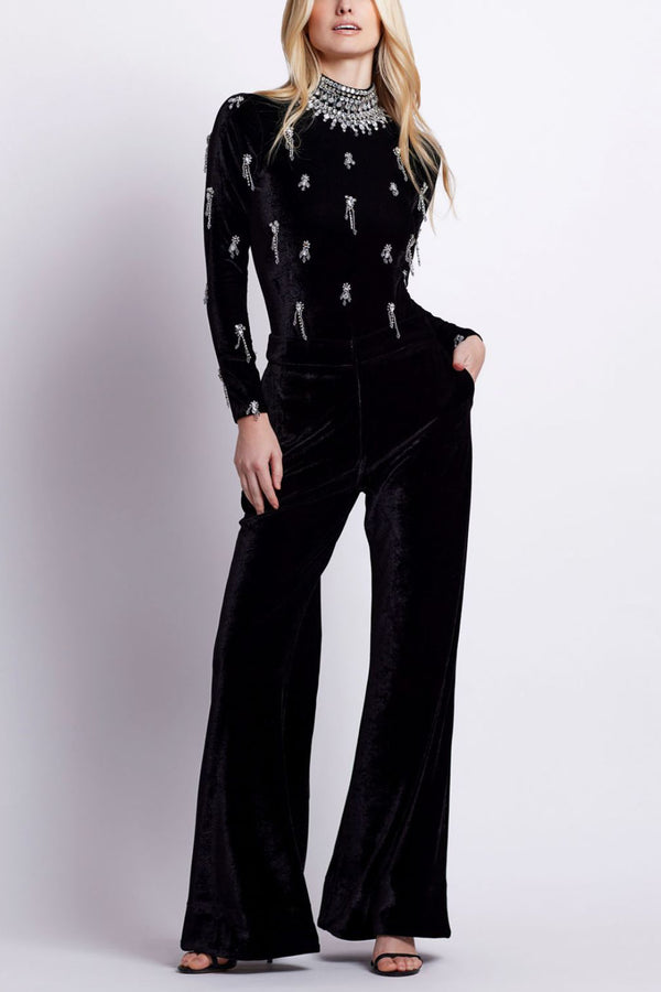 patbo VELVET WIDE LEG PANT