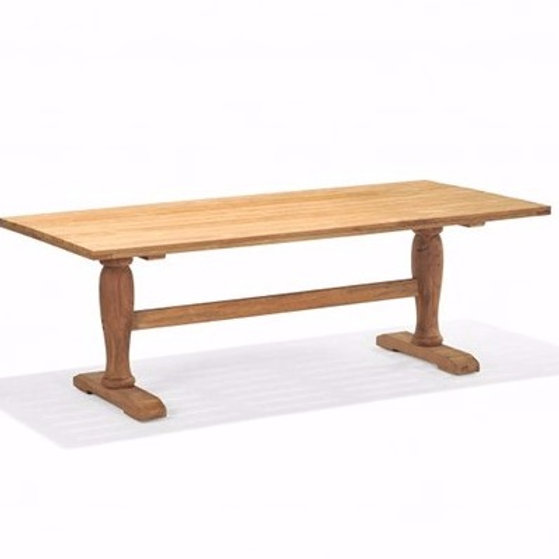 patio 86" Menton Reclaimed Dining Table w/ Pedestal Legs