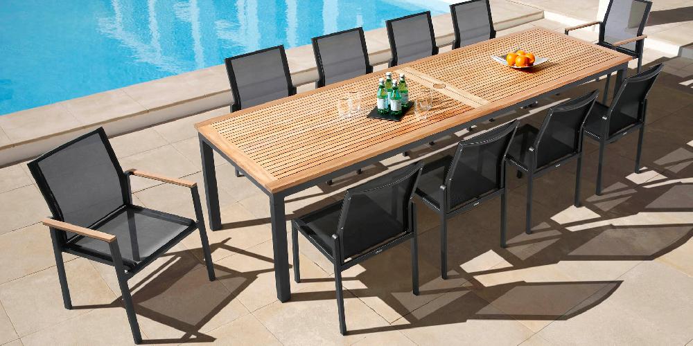 Patio Barlow Tyrie Aura 118" Rect. Dining Table W/Teak Top