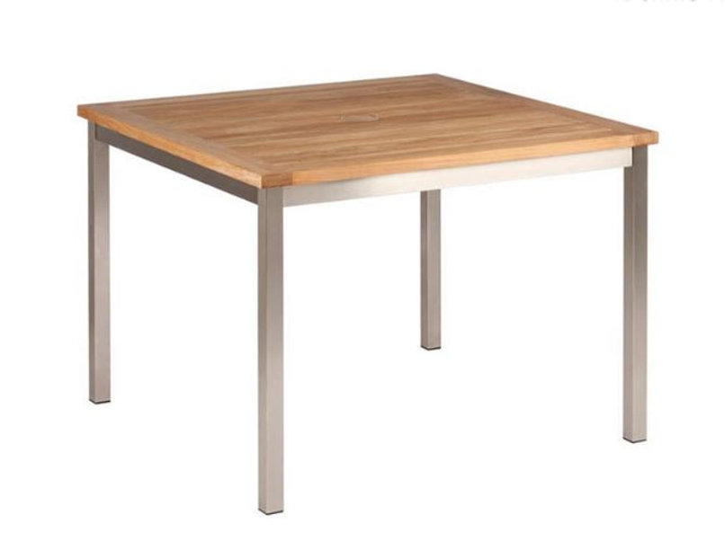 patio Barlow Tyrie Equinox 38" Teak Top Dining Table - Teak Top