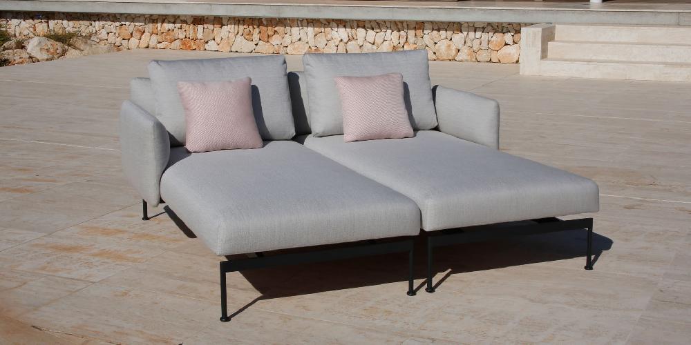 Patio Barlow Tyrie Layout Double Chaise Lounge W/arms