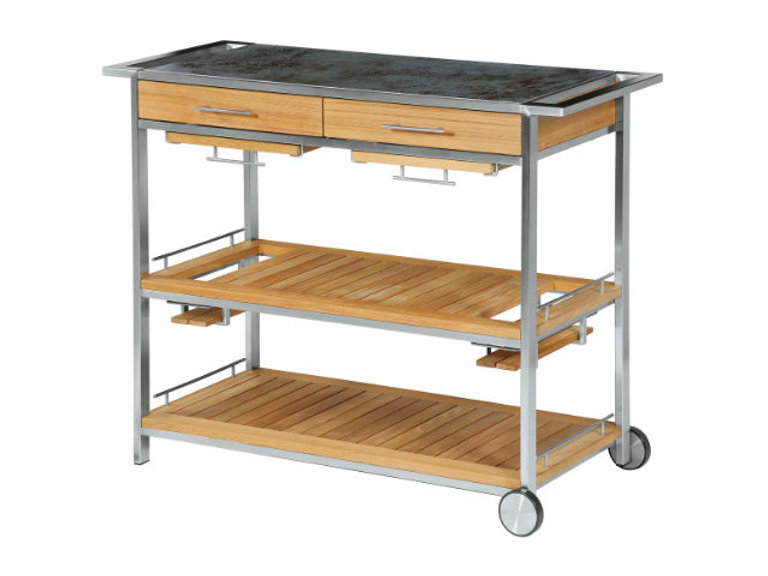 patio Barlow Tyrie Mercury Serving Table with Ceramic Top