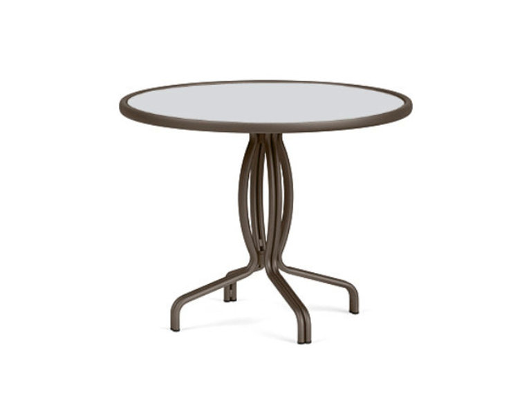 patio Brown Jordan Kantan 36" Round Glass Top Dining Table - Pedestal