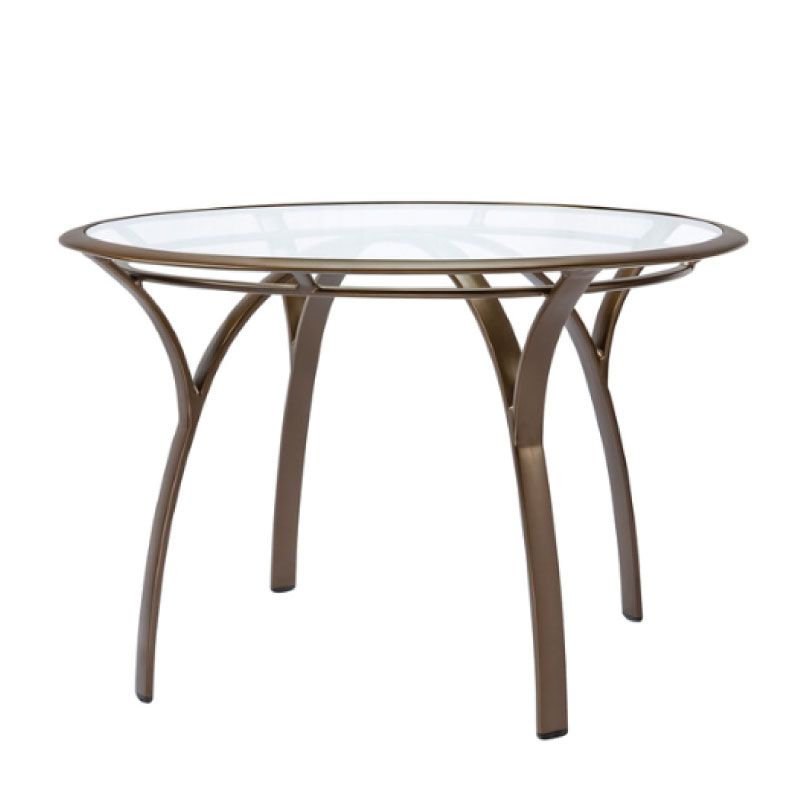 patio Brown Jordan Pasadena 42" Round Glass Top Dining Table