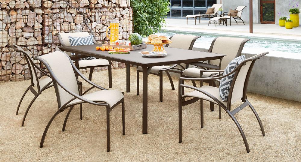 Patio Brown Jordan Pasadena 99" Alum. Top Dining Table