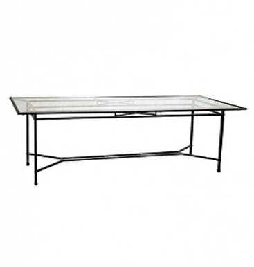 patio Brown Jordan Venetian 98" Glass Top Dining Table