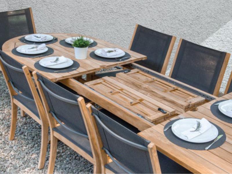 Patio Corsica Oval 124in Extending Teak Dining Table