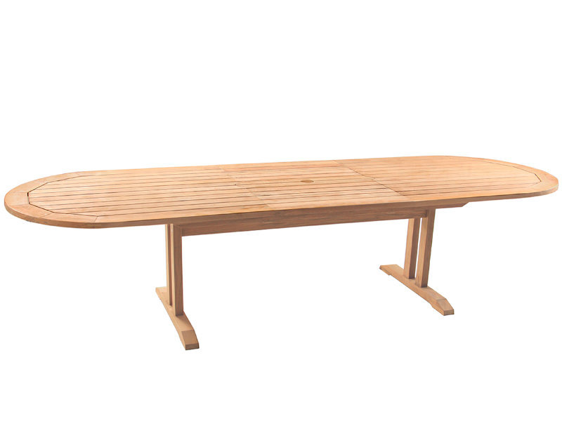 patio Corsica Oval 124in Extending Teak Dining Table