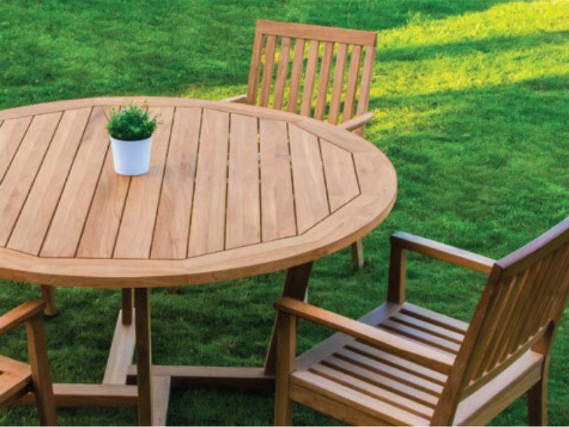 Patio Corsica Round-Oval 72in Extending Teak Dining Table