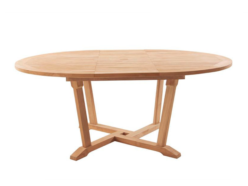 patio Corsica Round-Oval 72in Extending Teak Dining Table
