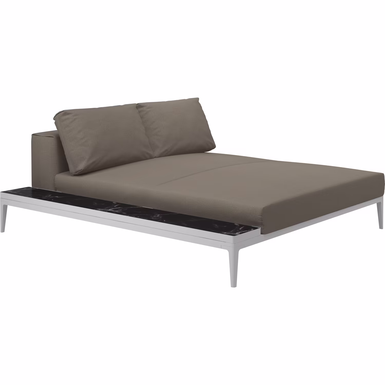 Patio Gloster Grid Left/Right Ceramic Chill Chaise - Sectional