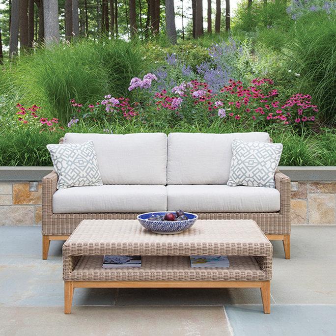 Patio Kingsley Bate Frances 20" Sq. Side Tables W/Glass