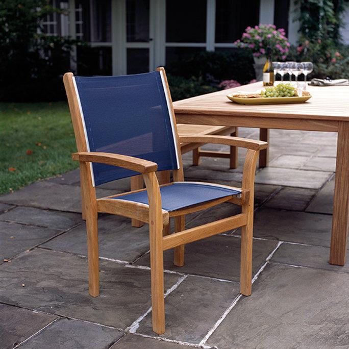 Patio Kingsley Bate St. Tropez Stacking Arm Chair-Set Of 2