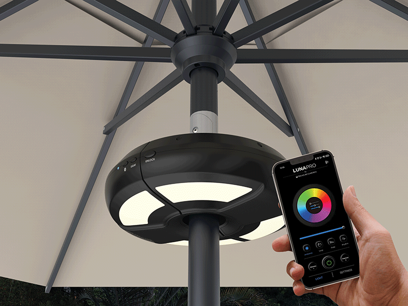 patio LUNA PRO Multicolor Umbrella Light with Bluetooth Speaker