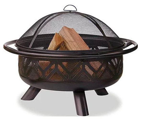 patio 30" Geometric Barrel Wood Fire Pit