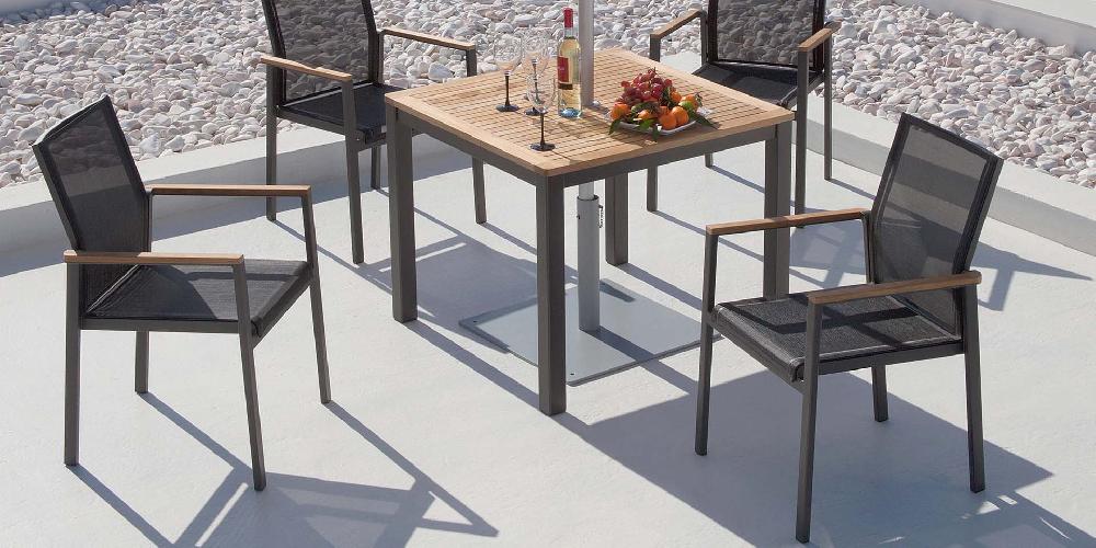 Patio Barlow Tyrie Aura Dining Table 35" W/Teak Top