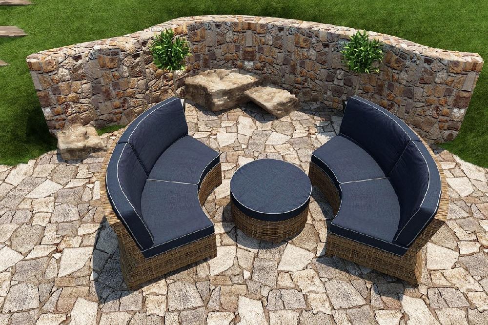 Patio Bermuda Curved Double Sofa