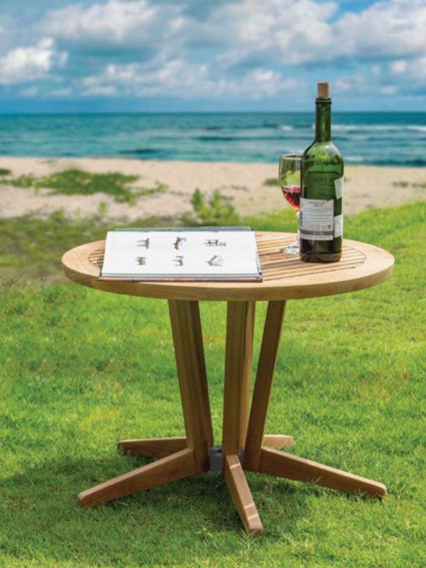 Patio Cayman 23in Round Teak Side Table