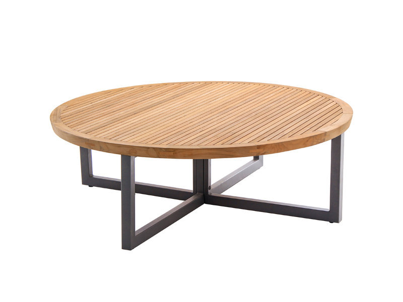 patio Cayman 47in Round Teak/Aluminum Coffee Table
