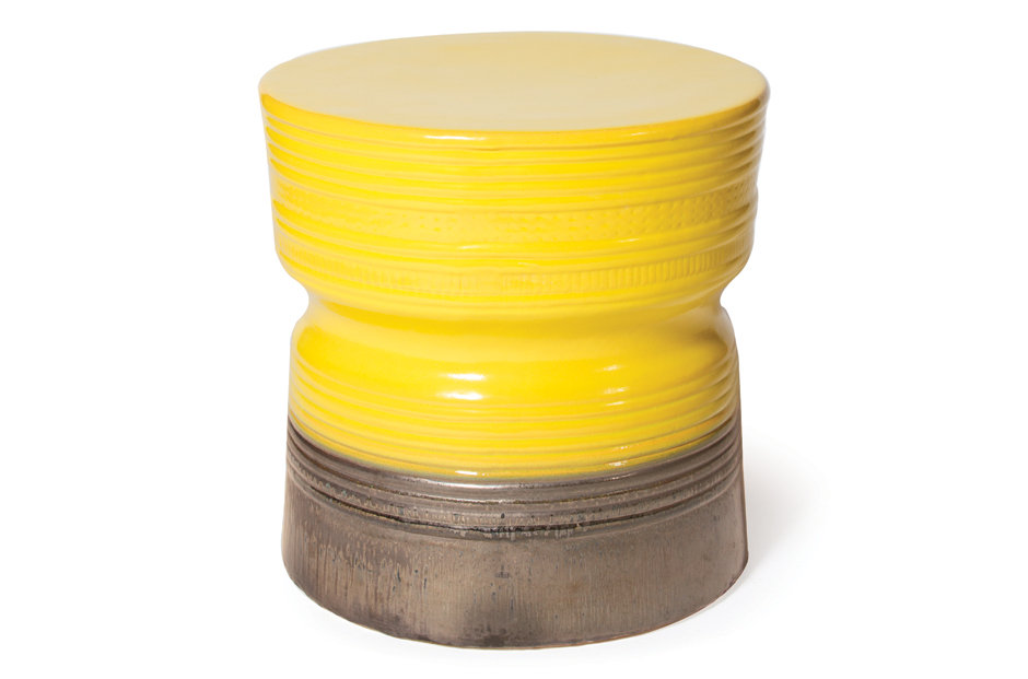 Patio Ceramic Stool 18.5" Rd