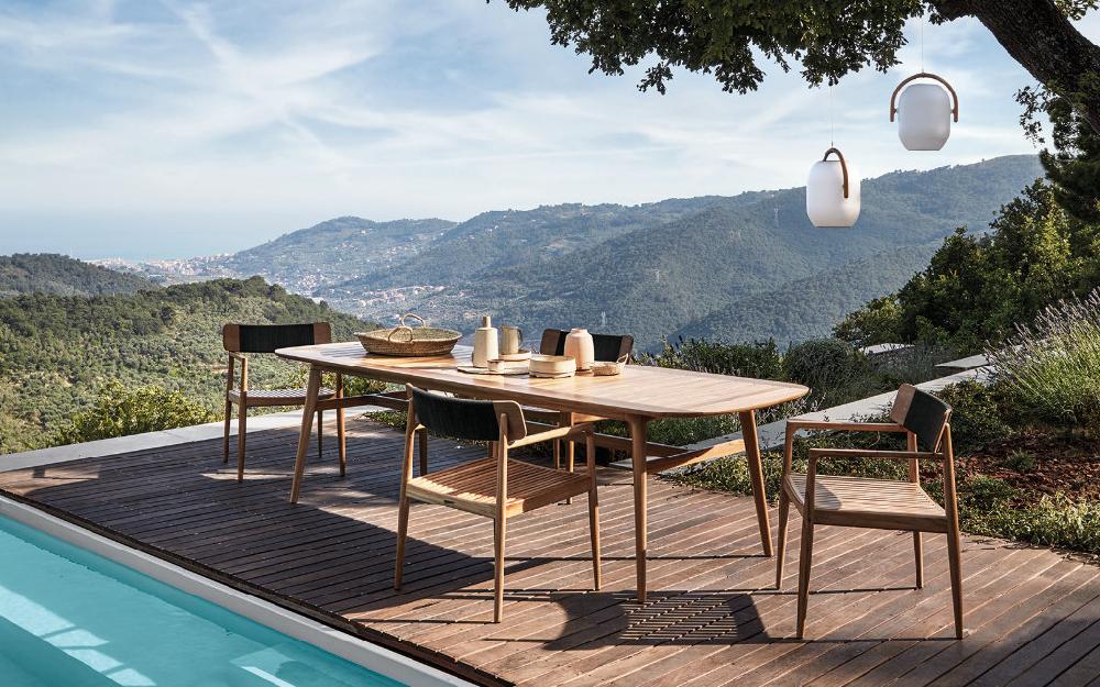 Patio Gloster Archi Dining Chair W/Arms Set 2