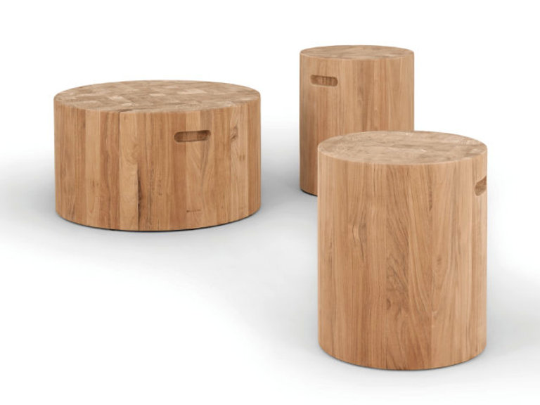 Patio Gloster Block Round Side Table