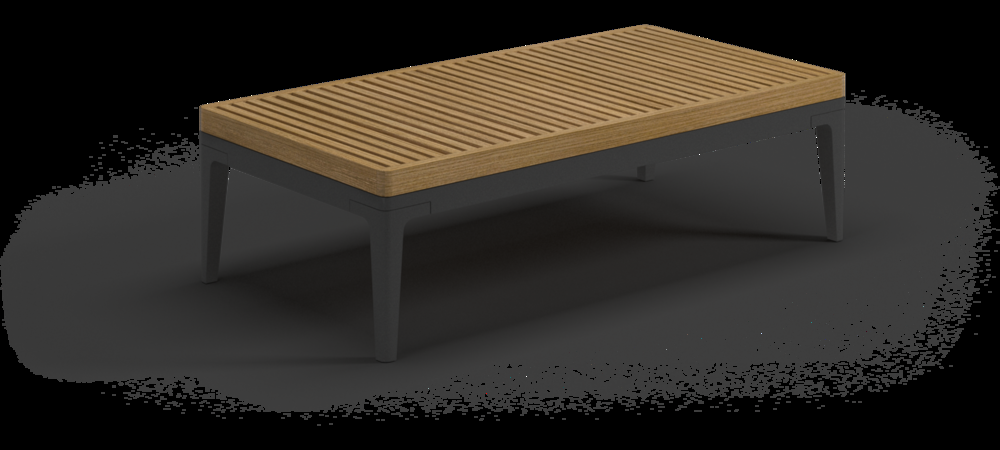 patio Gloster Grid 20" x 40" Teak Coffee Table