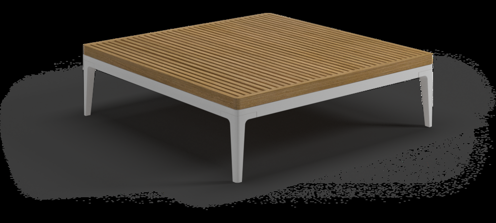 Patio Gloster Grid 40" Square Teak Coffee Table