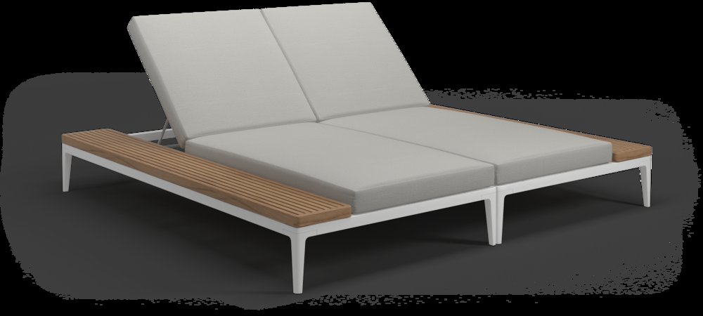 Patio Gloster Grid Double Teak Lounger Unit