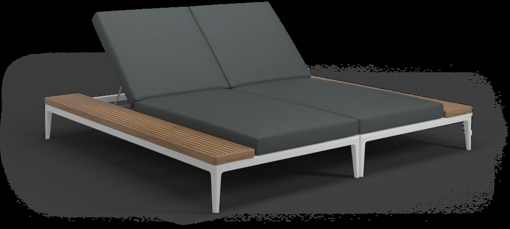 Patio Gloster Grid Double Teak Lounger Unit