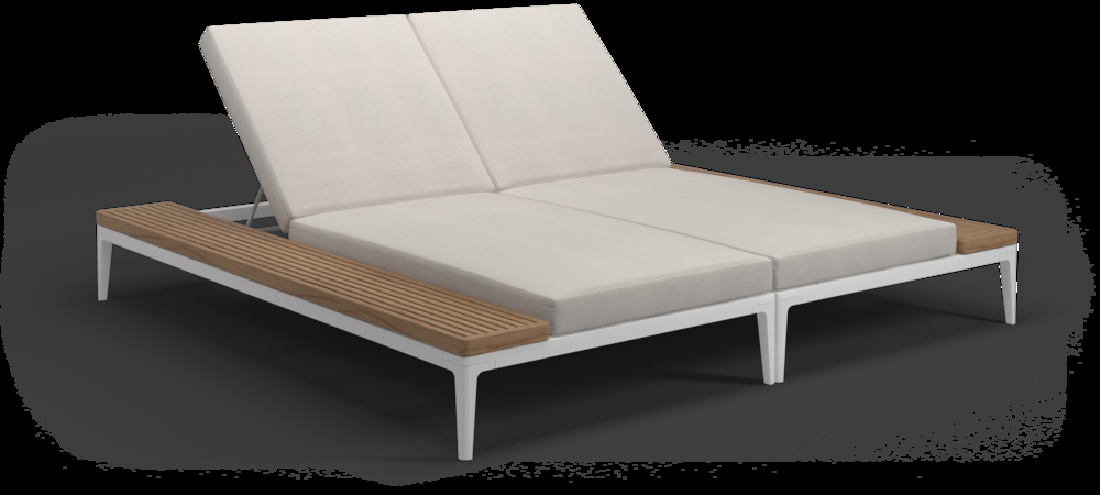 Patio Gloster Grid Double Teak Lounger Unit