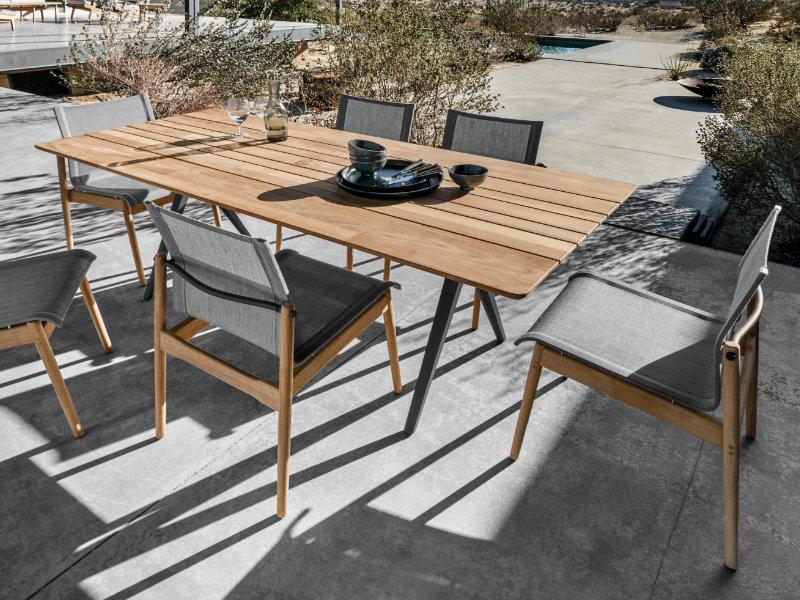 Patio Gloster Split Table With 6x Sway Chairs