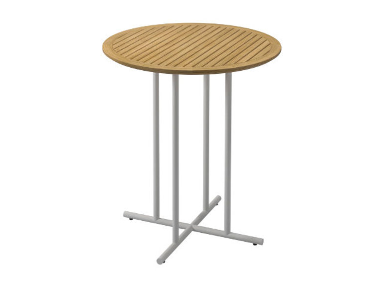 Patio Gloster Whirl 35" Round Teak Top Bar Table