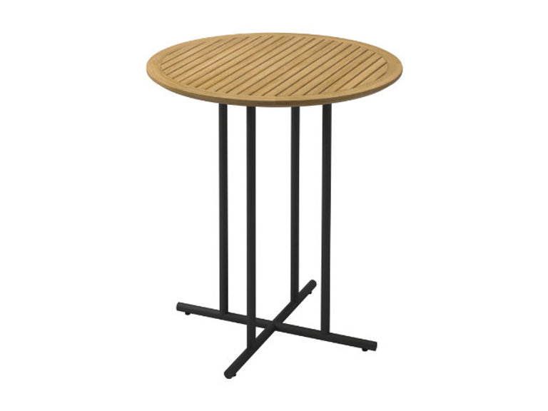 patio Gloster Whirl 35" Round Teak Top Bar Table
