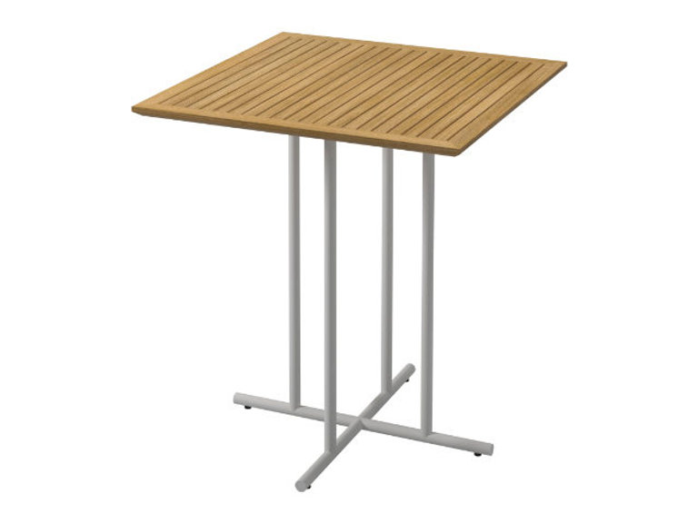 Patio Gloster Whirl 35" Square Teak Top Bar Table