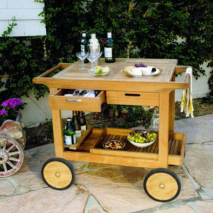Patio Kingsley Bate Deluxe Serving Cart W/Wheels