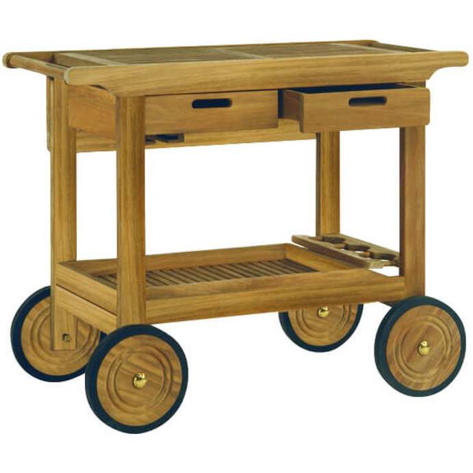 patio Kingsley Bate Deluxe Serving Cart w/Wheels