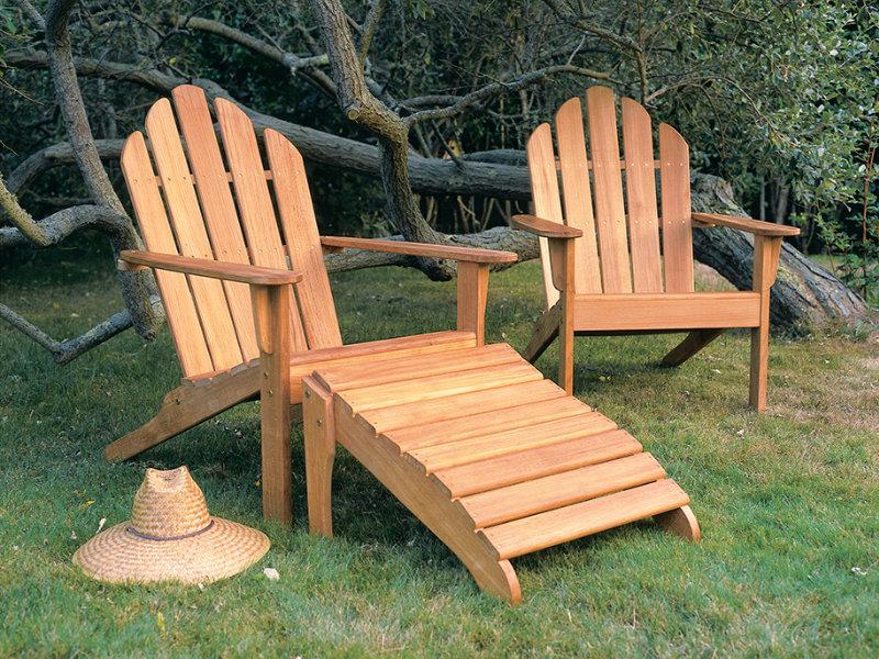 Patio Kingsley Bate Teak Adirondack Ottoman