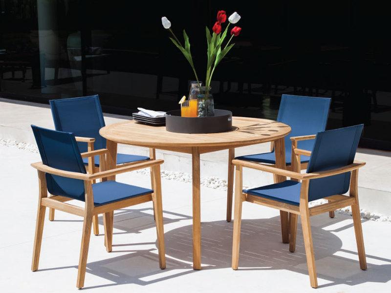 Patio Malta Teak Sling Dining Arm Chair