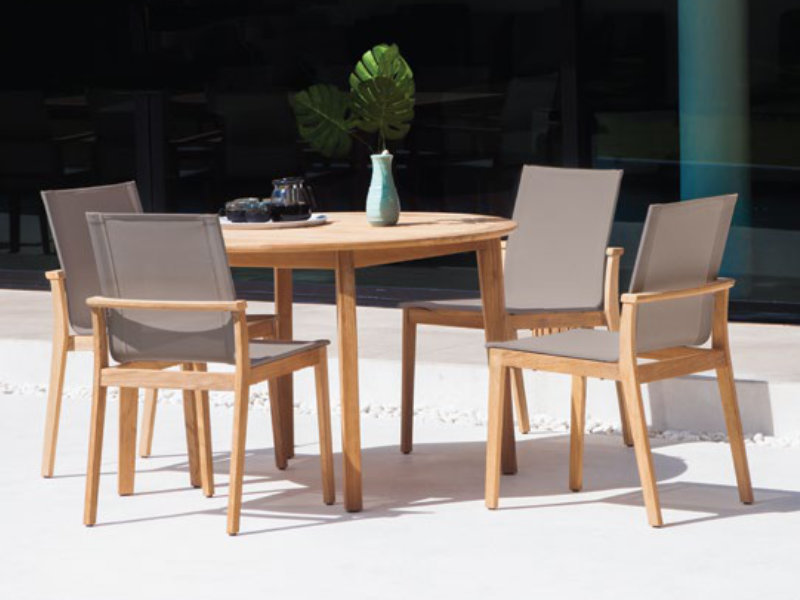 Patio Malta Teak Sling Dining Side Chair