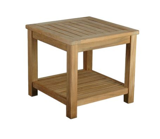 patio Manado 20" Square End Table w/ Shelf