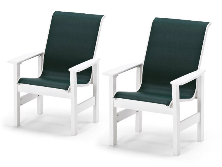 patio Telescope Leeward Sling Arm Chair - Set of 2