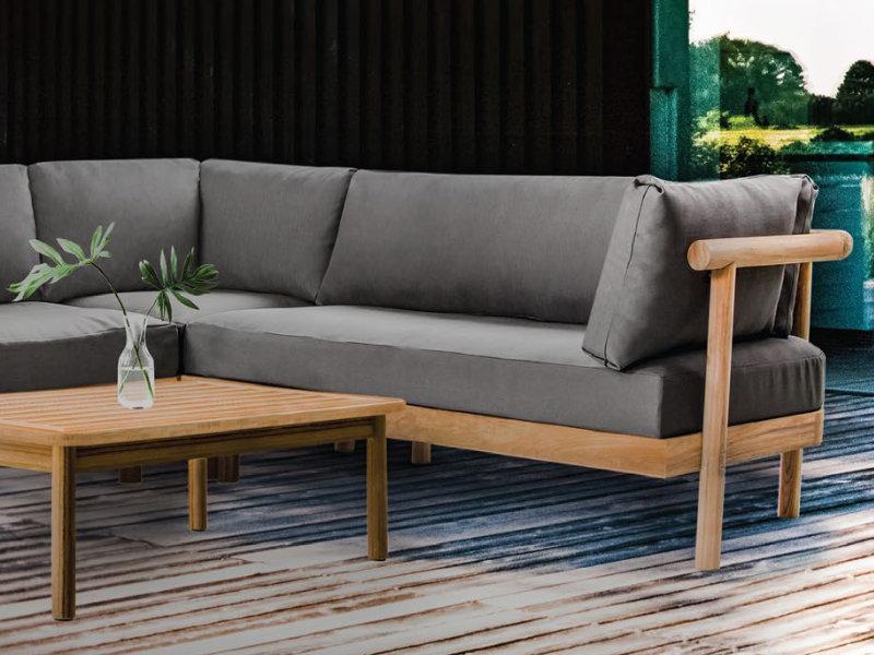 Patio Venice Teak Left Arm Sofa - Sectional