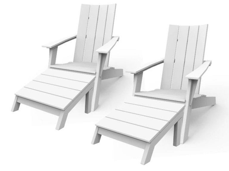 patio Seaside Casual Mad Adirondack Chair & Footstool - Set of 2