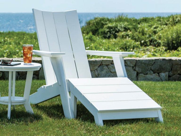 Patio Seaside Casual Mad Adirondack Chair Footstool Side Table - 1 Set